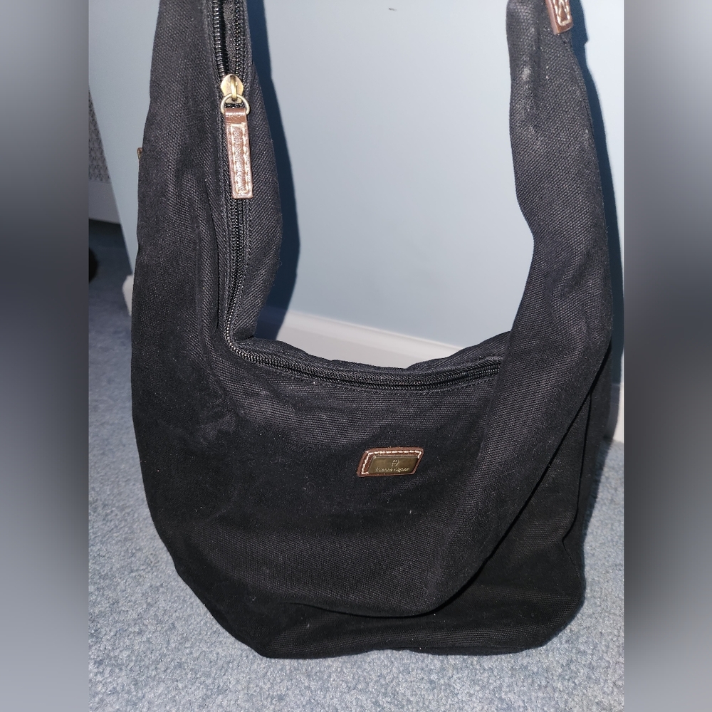 Etienne Aigner Black Shoulder Bag with Gold Accent